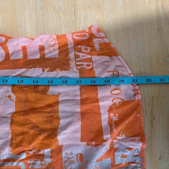 VTG Custo Barcelona Shirt Sz S Panda Graphic Orange Allover Print Tee Y2K 90s - Picture 8 of 8